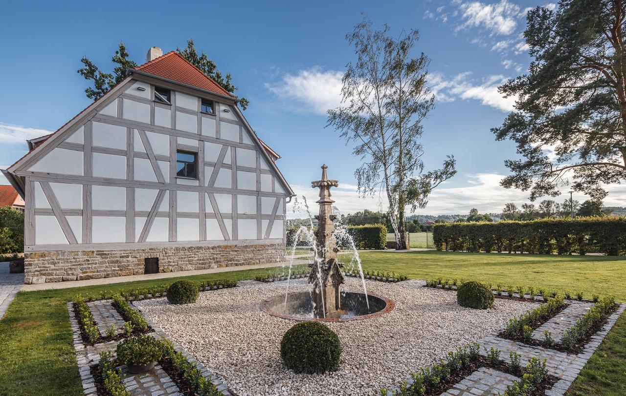 Hotel Dorfmuehle Lehrberg ภายนอก รูปภาพ